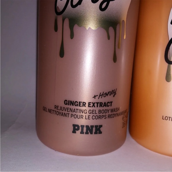 Set of 4•Victoria Secret PINK Honey Ginger BodyWash Oil•Lotion•Scrub•bundle set - Picture 9 of 15